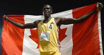 Marco Arop celebrating the Canadian title