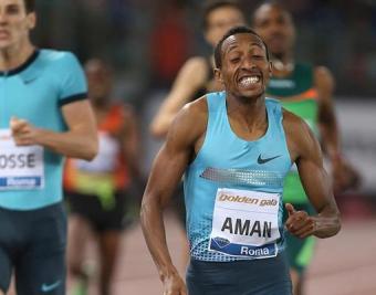 Mohammed Aman wins the Roma Diamond League race